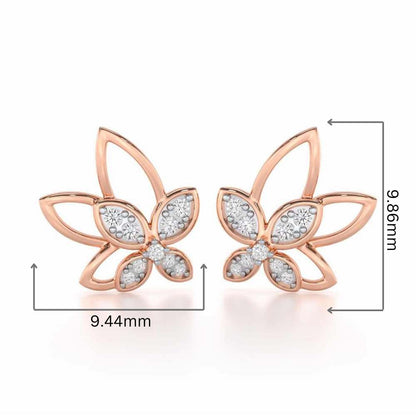 Timeless Tranquility Silver Stud Earrings - Rose Gold - Image 2