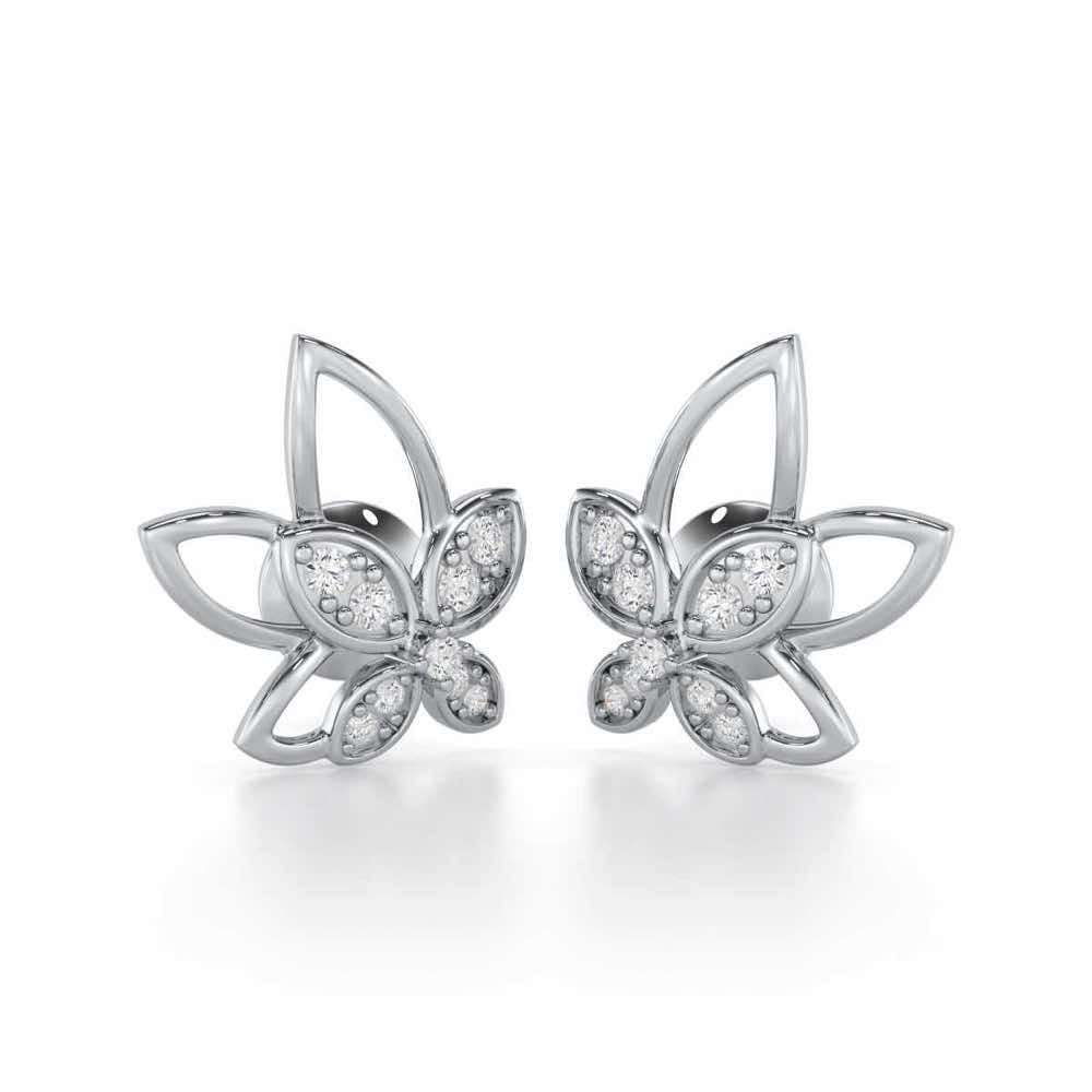 Timeless Tranquility Silver Stud Earrings - White Gold - Image 1