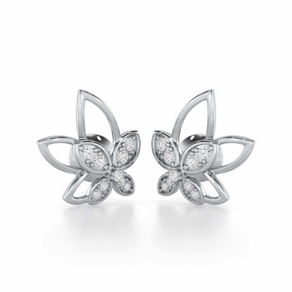 Timeless Tranquility Silver Stud Earrings - White Gold - Image 1