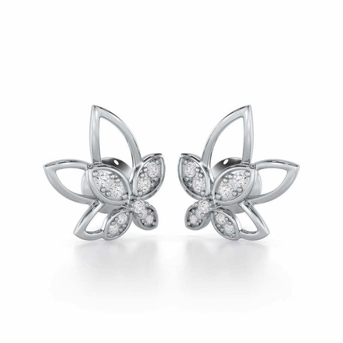 Timeless Tranquility Silver Stud Earrings - White Gold - Image 1