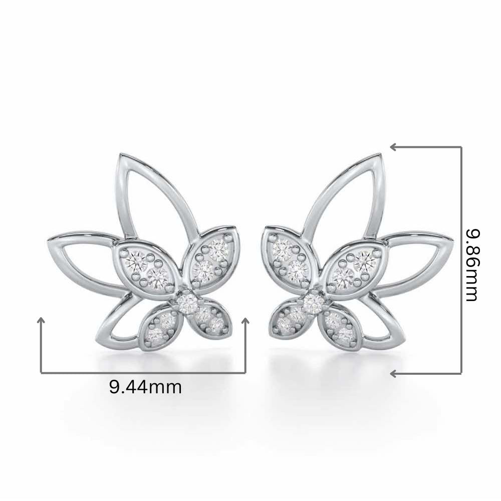 Timeless Tranquility Silver Stud Earrings - White Gold - Image 2