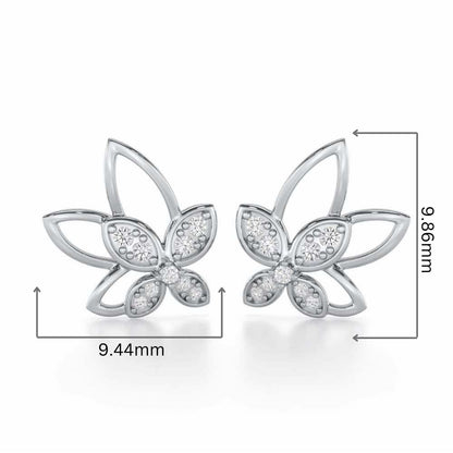 Timeless Tranquility Silver Stud Earrings - White Gold - Image 2