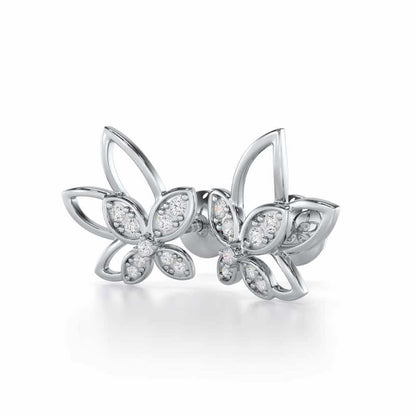 Timeless Tranquility Silver Stud Earrings - White Gold - Image 3