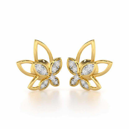 Timeless Tranquility Silver Stud Earrings - Yellow Gold - Image 1
