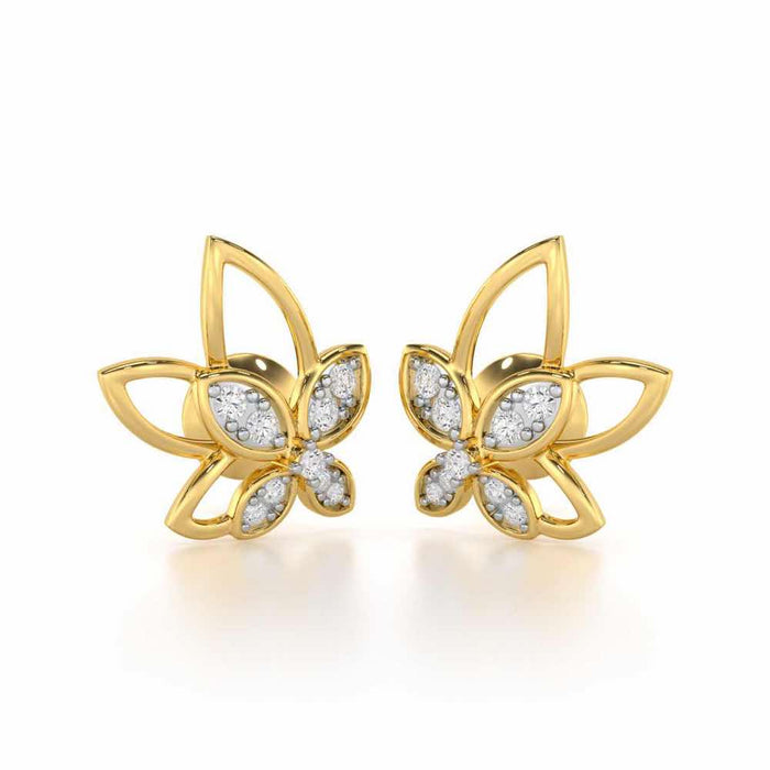 Timeless Tranquility Silver Stud Earrings - Yellow Gold - Image 1