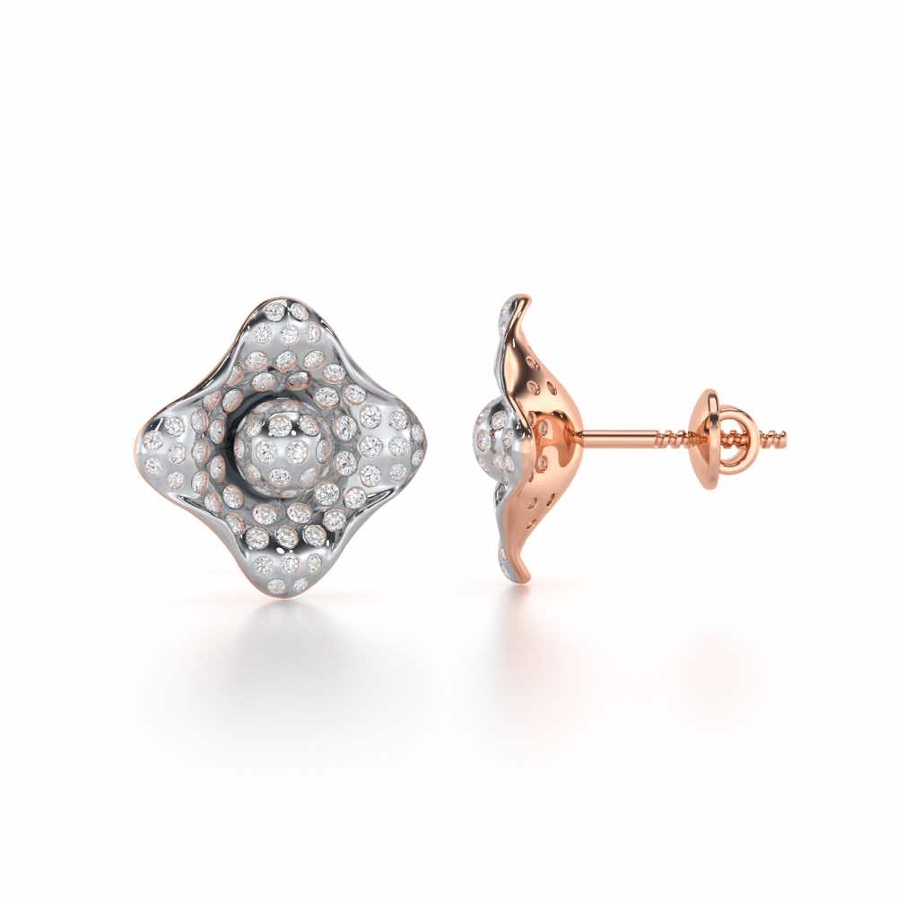Timeless Twinkle Silver Earrings - Rose Gold - Image 4
