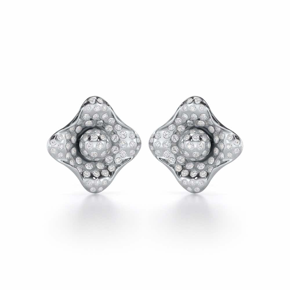Timeless Twinkle Silver Earrings - White Gold - Image 2