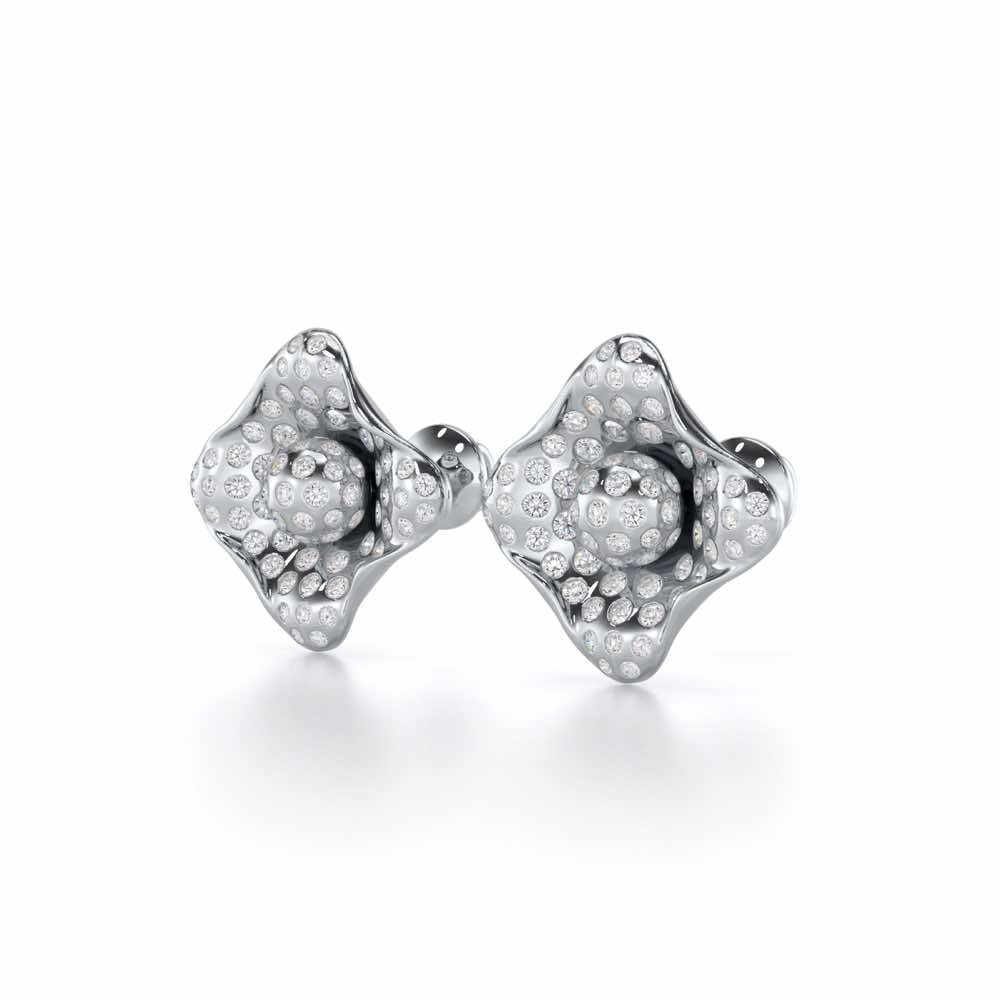 Timeless Twinkle Silver Earrings - White Gold - Image 3