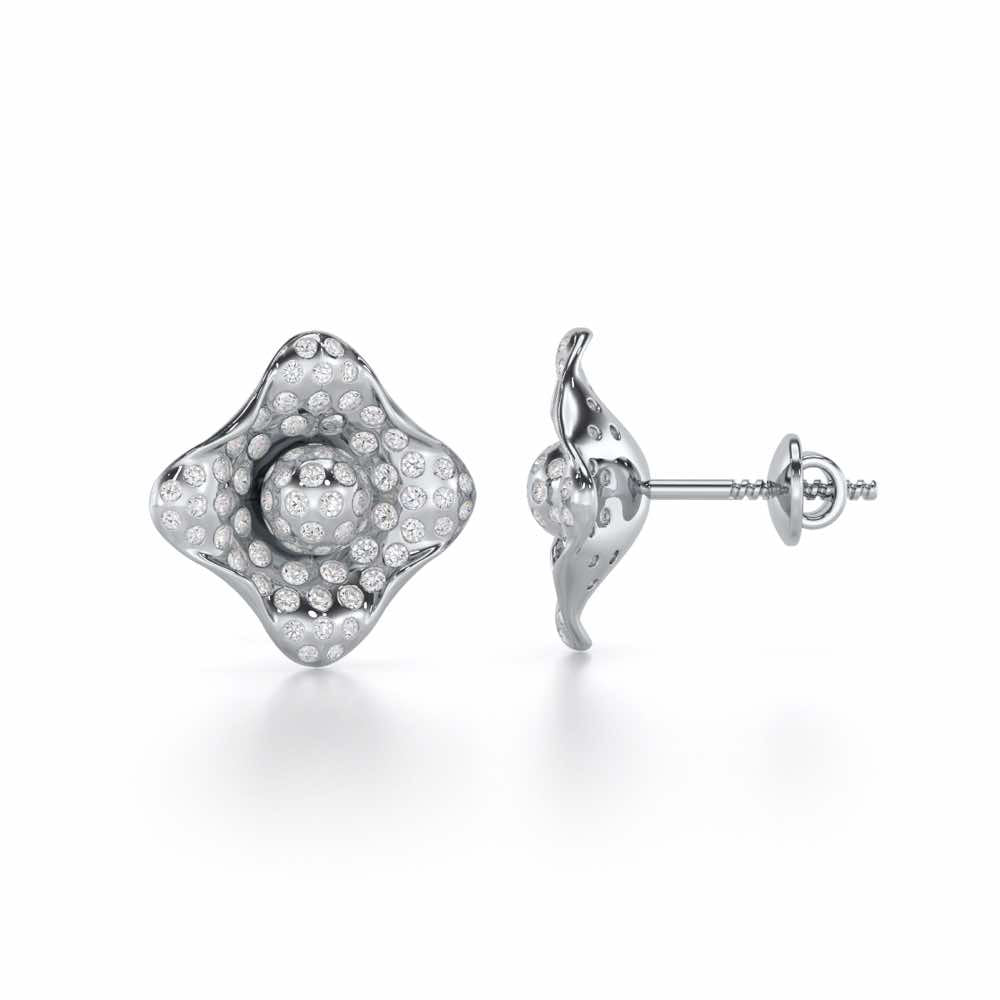 Timeless Twinkle Silver Earrings - White Gold - Image 4