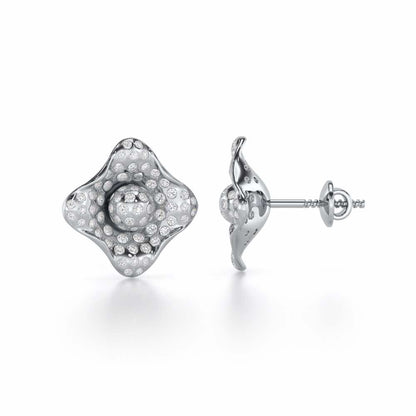 Timeless Twinkle Silver Earrings - White Gold - Image 4