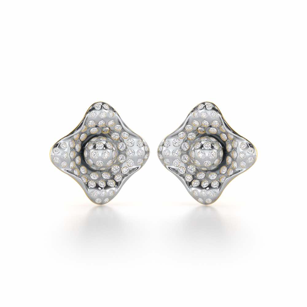 Timeless Twinkle Silver Earrings - Yellow Gold - Image 2