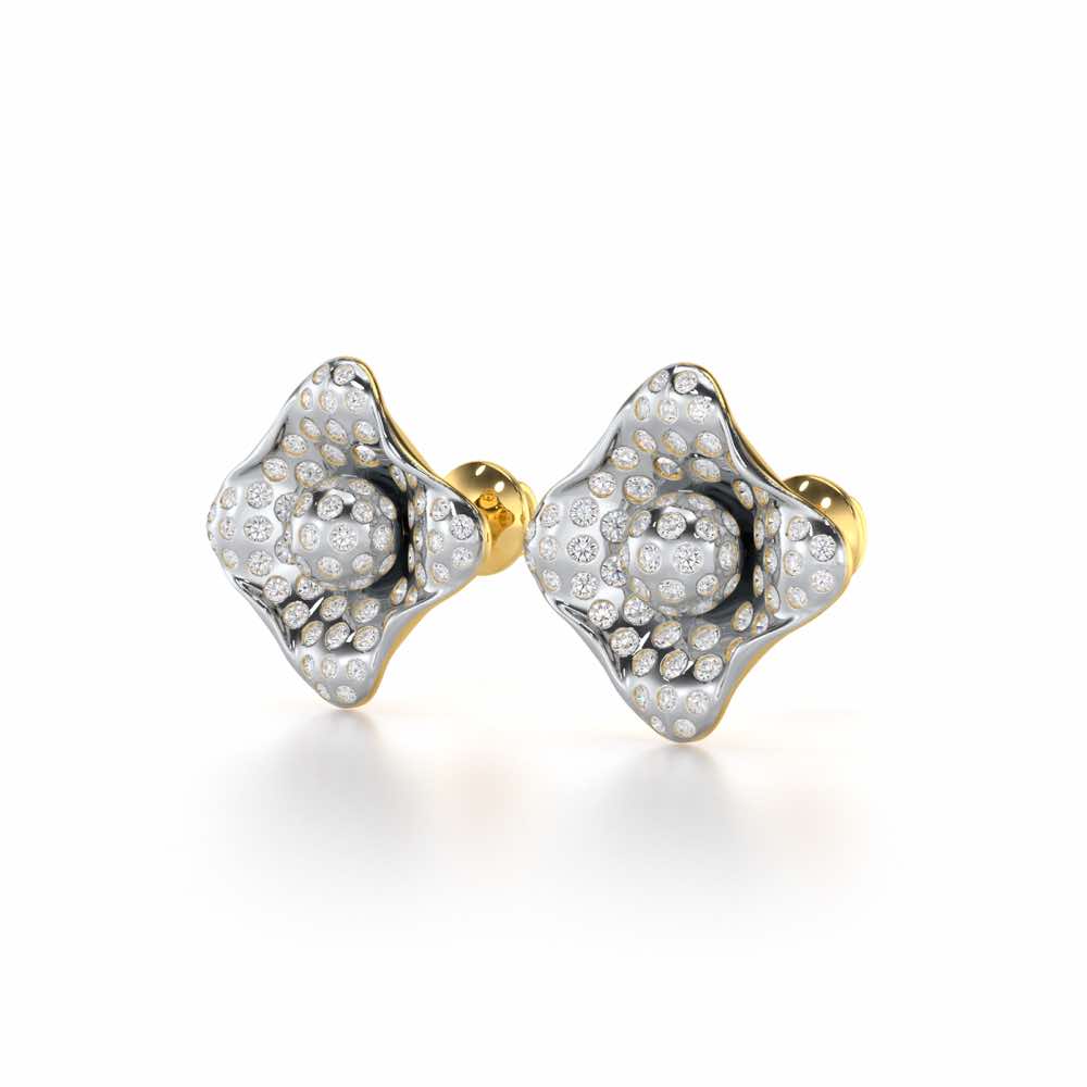 Timeless Twinkle Silver Earrings - Yellow Gold - Image 3