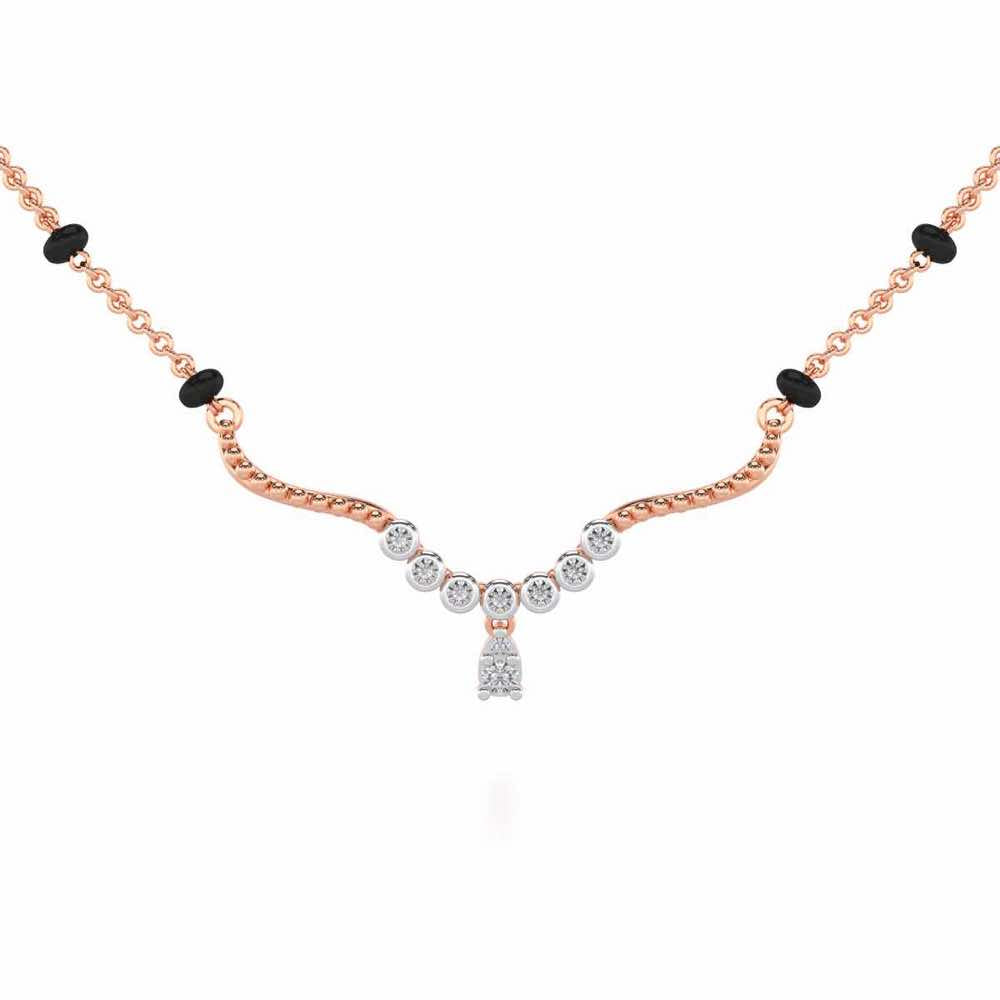 Tinkle Glow Silver Mangalsutra - Rose Gold - Image 1