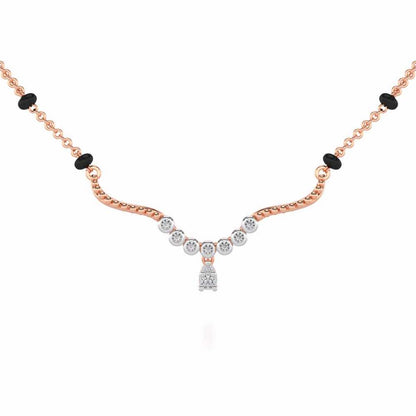 Tinkle Glow Silver Mangalsutra - Rose Gold - Image 1