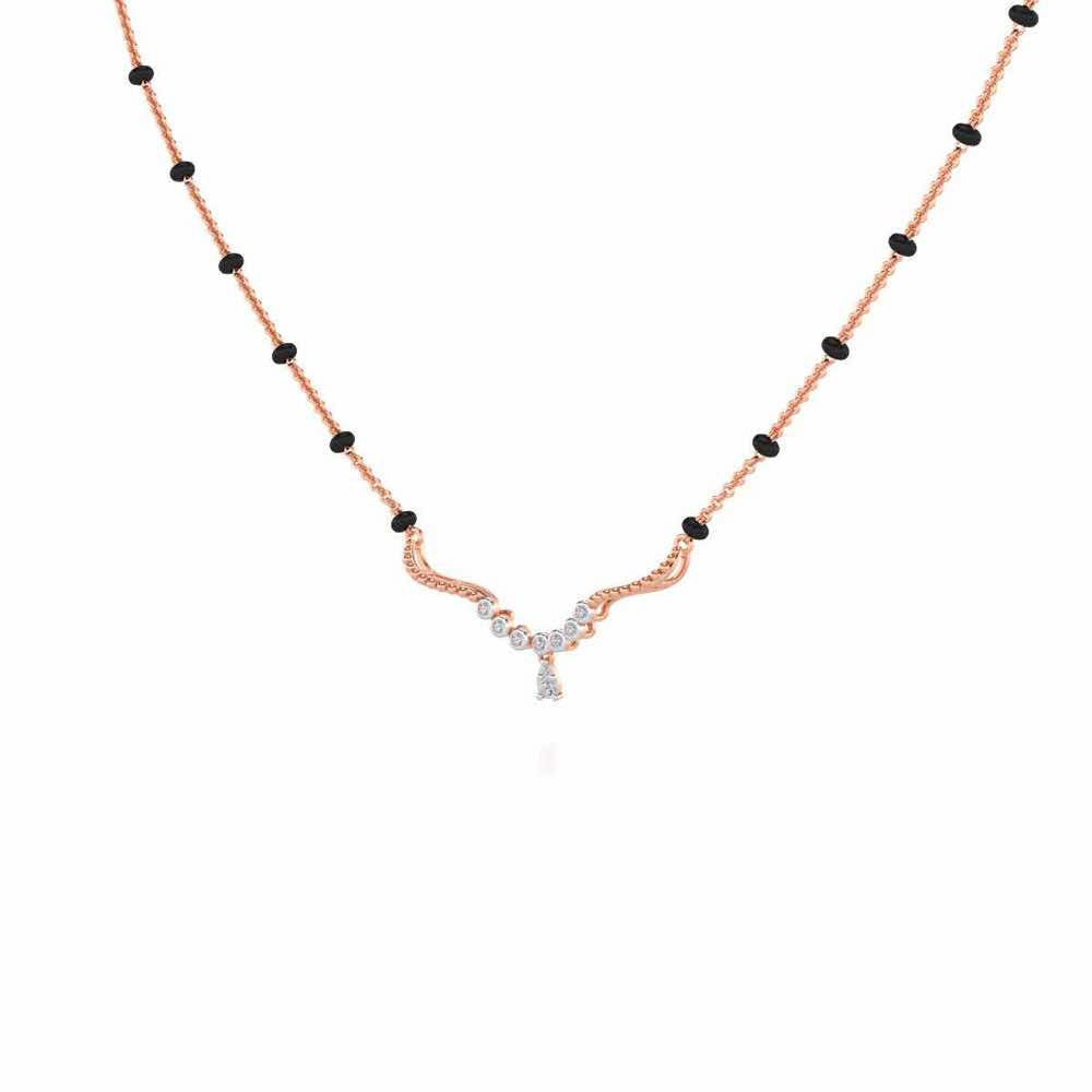Tinkle Glow Silver Mangalsutra - Rose Gold - Image 2
