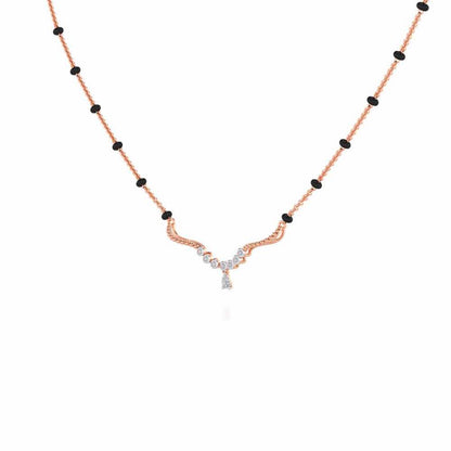 Tinkle Glow Silver Mangalsutra - Rose Gold - Image 2