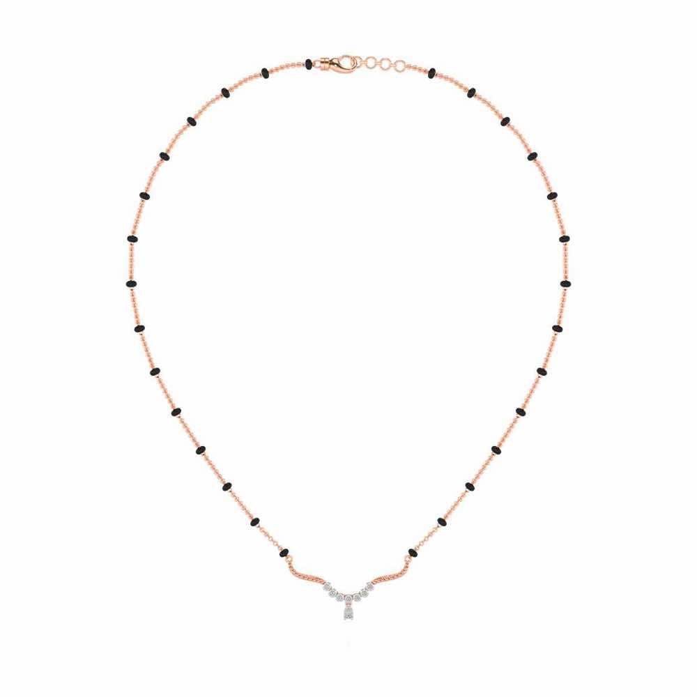 Tinkle Glow Silver Mangalsutra - Rose Gold - Image 3