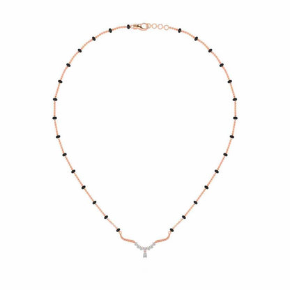 Tinkle Glow Silver Mangalsutra - Rose Gold - Image 3
