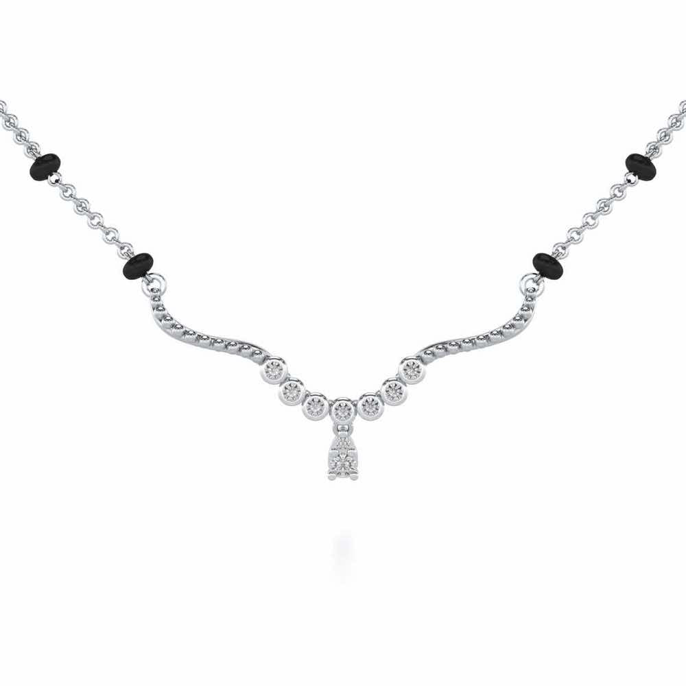 Tinkle Glow Silver Mangalsutra - White Gold - Image 1