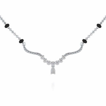 Tinkle Glow Silver Mangalsutra - White Gold - Image 1