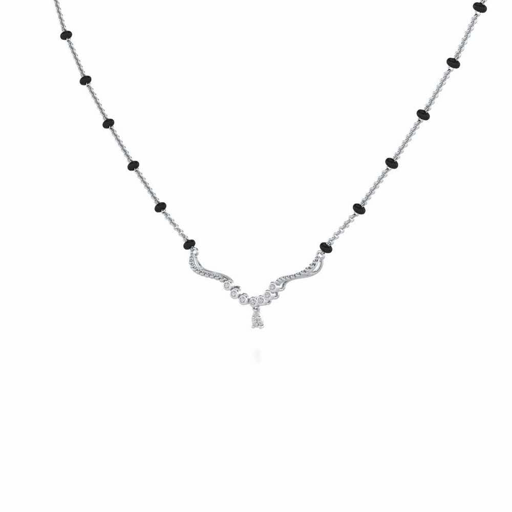 Tinkle Glow Silver Mangalsutra - White Gold - Image 2