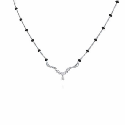 Tinkle Glow Silver Mangalsutra - White Gold - Image 2