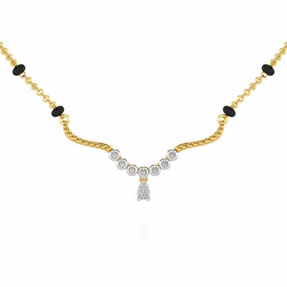Tinkle Glow Silver Mangalsutra - Yellow Gold - Image 1