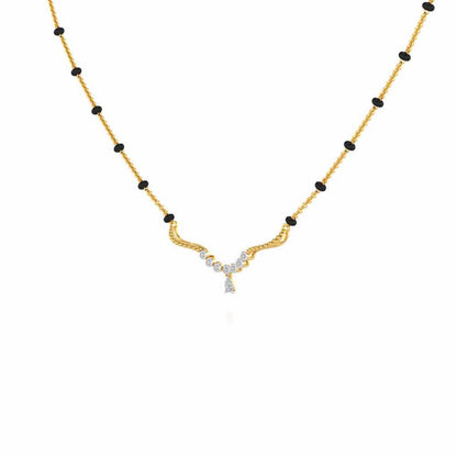 Tinkle Glow Silver Mangalsutra - Yellow Gold - Image 2