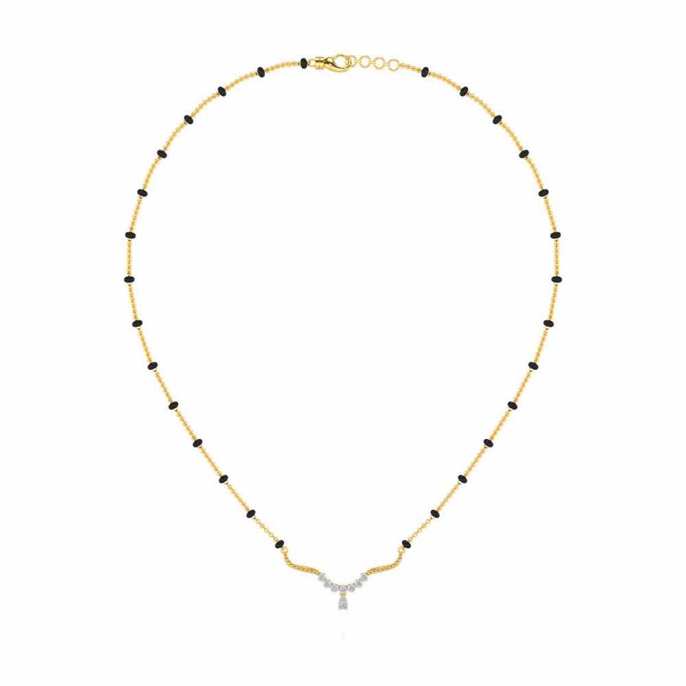 Tinkle Glow Silver Mangalsutra - Yellow Gold - Image 3