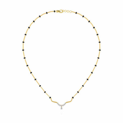 Tinkle Glow Silver Mangalsutra - Yellow Gold - Image 3