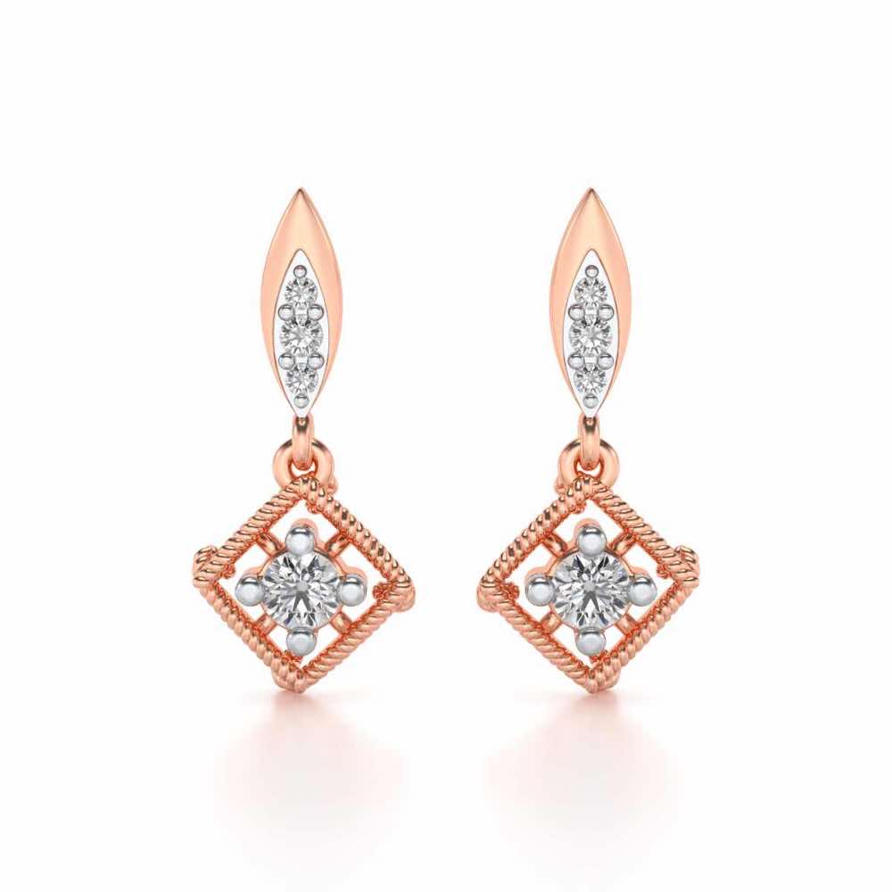Tinsel Drop Earrings - Rose Gold - Image 1