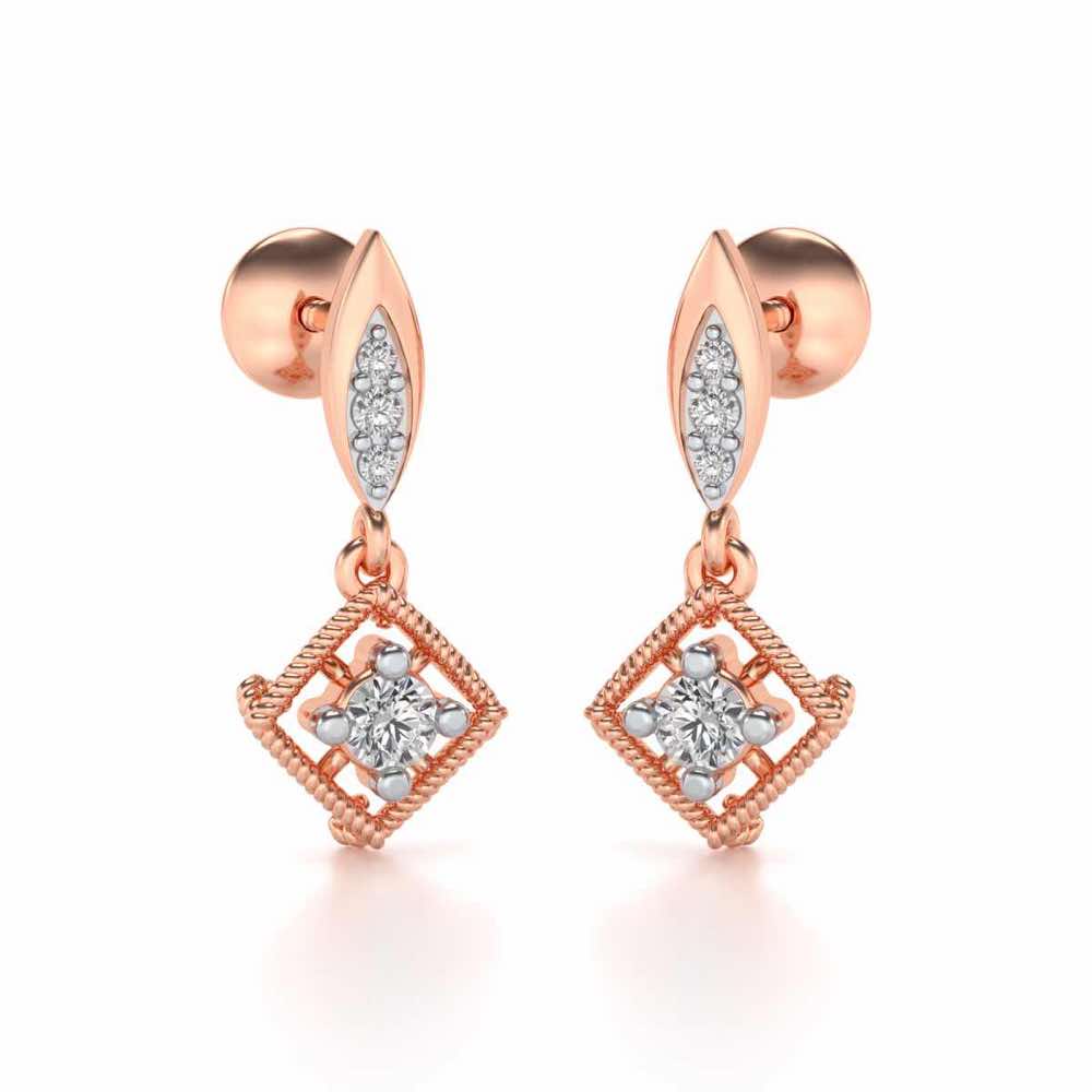 Tinsel Drop Earrings - Rose Gold - Image 2