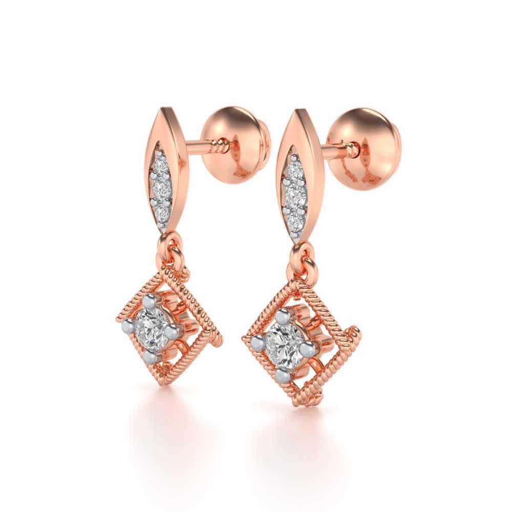Tinsel Drop Earrings - Rose Gold - Image 3