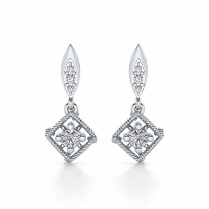 Tinsel Drop Earrings - White Gold - Image 1