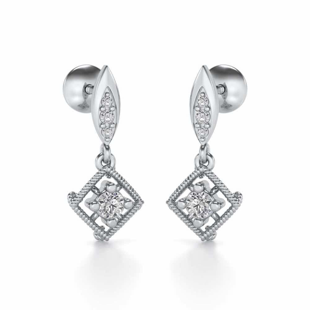 Tinsel Drop Earrings - White Gold - Image 2