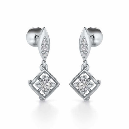 Tinsel Drop Earrings - White Gold - Image 2