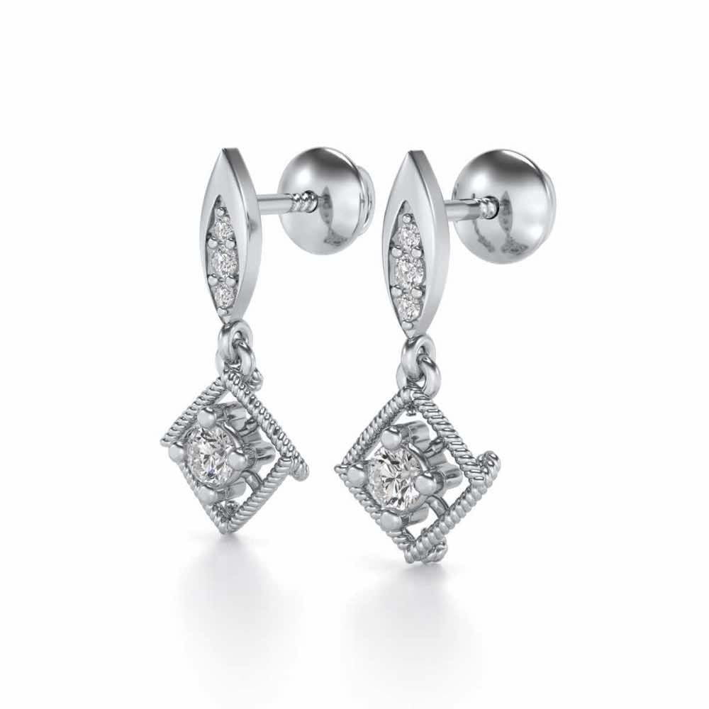 Tinsel Drop Earrings - White Gold - Image 3