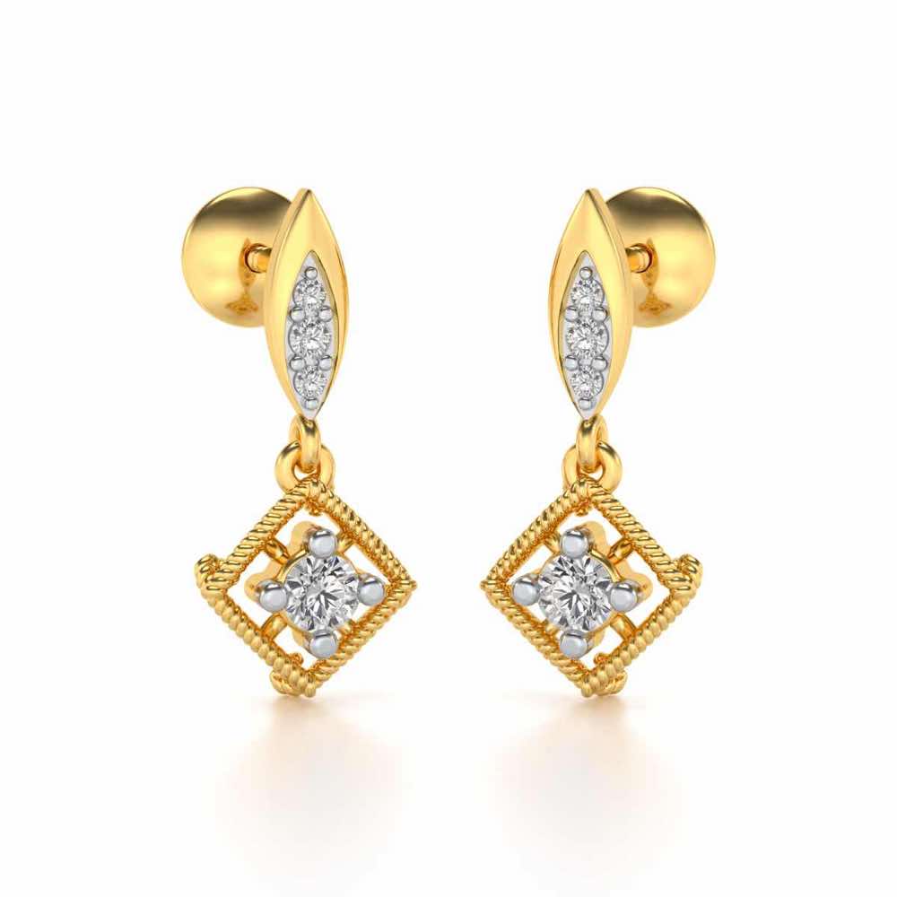 Tinsel Drop Earrings - Yellow Gold - Image 2