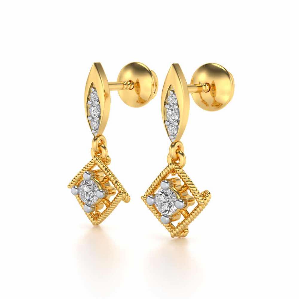 Tinsel Drop Earrings - Yellow Gold - Image 3