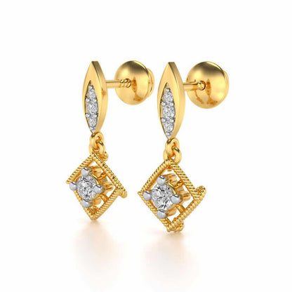 Tinsel Drop Earrings - Yellow Gold - Image 3