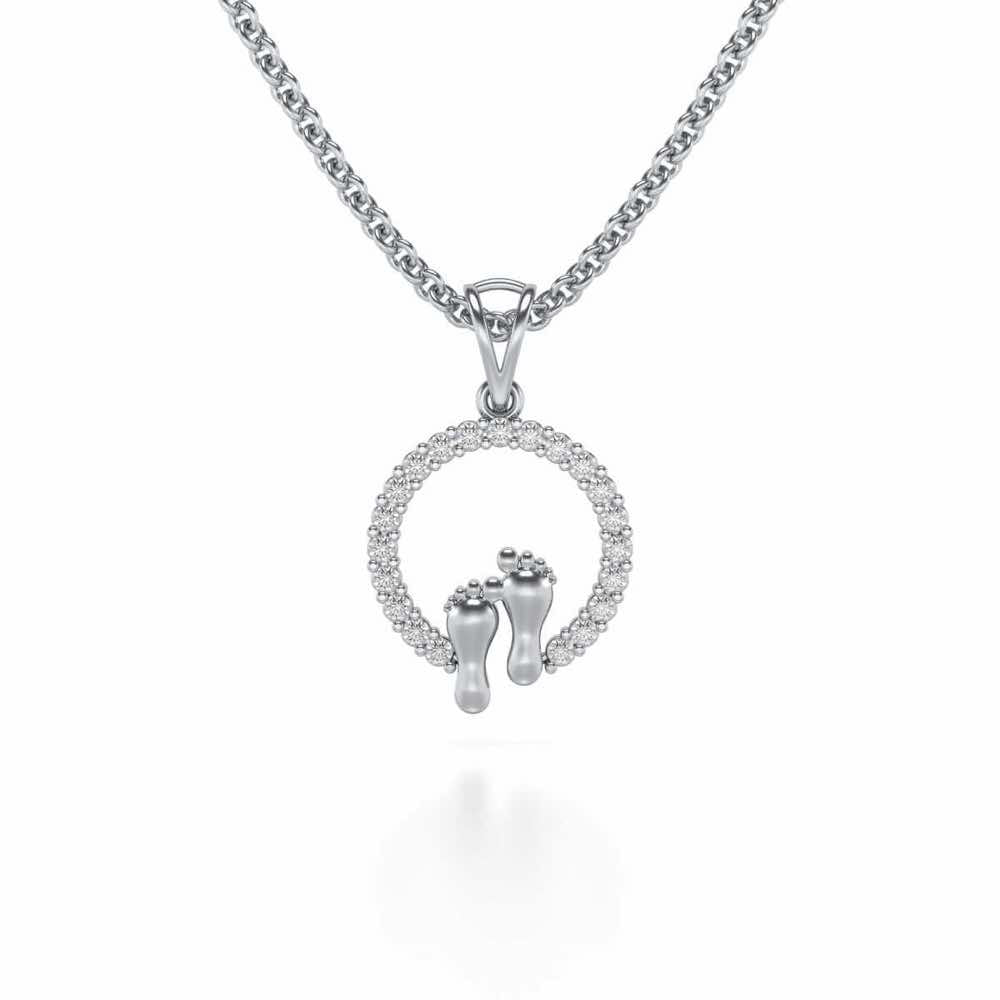 Tinsel Feet Silver Pendant - White Gold - Image 1
