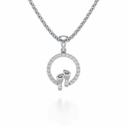 Tinsel Feet Silver Pendant - White Gold - Image 1