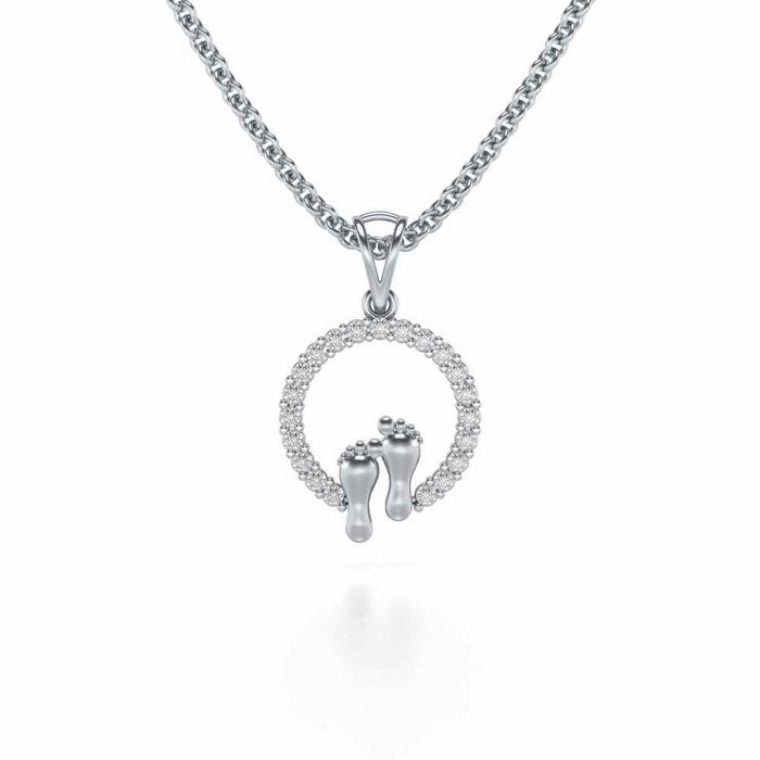 Tinsel Feet Silver Pendant - White Gold - Image 1