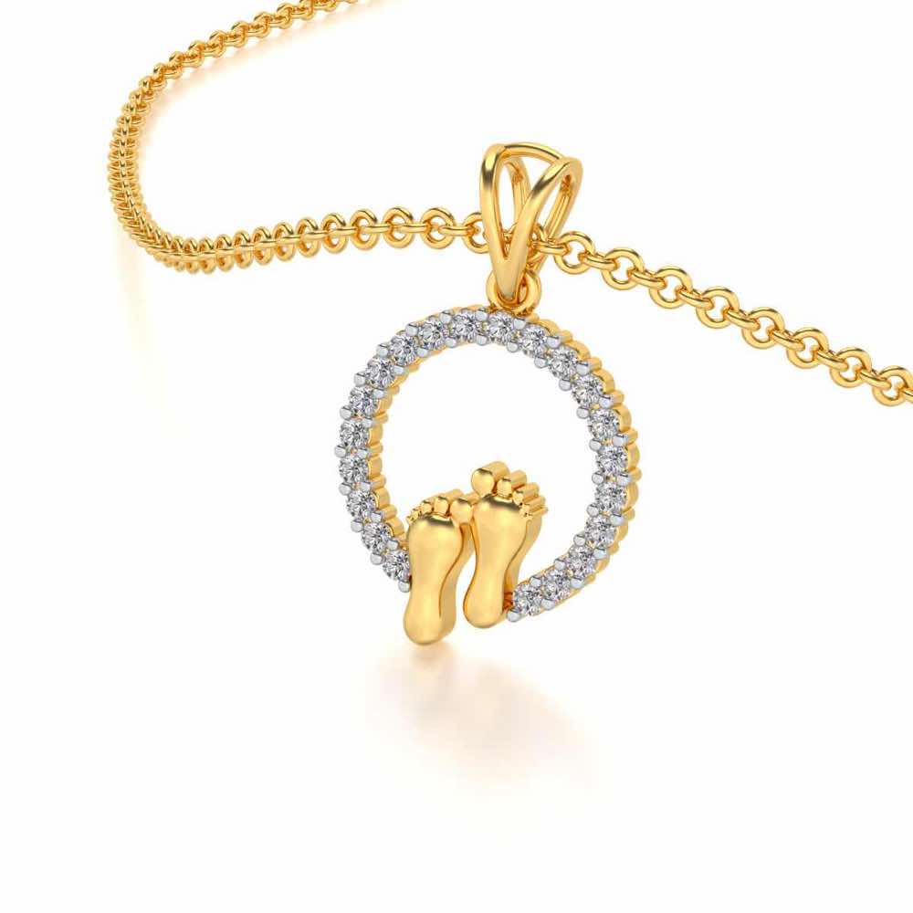 Tinsel Feet Silver Pendant - Yellow Gold - Image 2