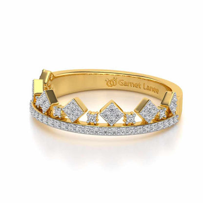 Tiny Crown Silver Band Ring - Yellow Gold - Image 2