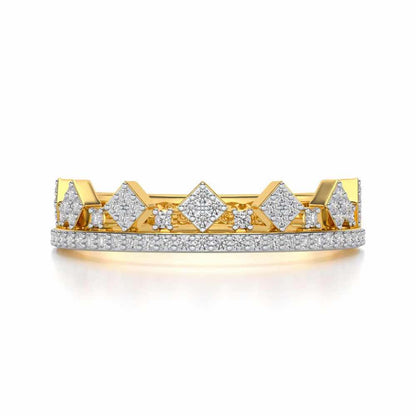 Tiny Crown Silver Band Ring - Yellow Gold - Image 4