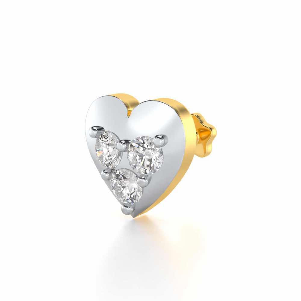 Tiny Dil Silver Nosepin - Yellow Gold - Image 2
