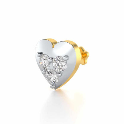 Tiny Dil Silver Nosepin - Yellow Gold - Image 2