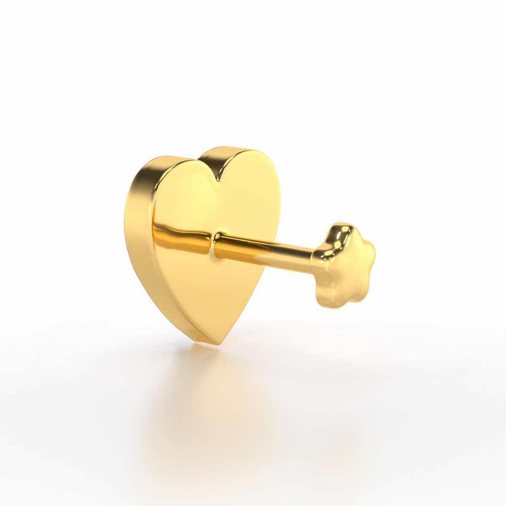 Tiny Dil Silver Nosepin - Yellow Gold - Image 4
