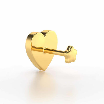 Tiny Dil Silver Nosepin - Yellow Gold - Image 4